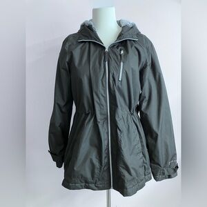 Women’s Hooded Jacket/Coat, Large, Black/Gray Faux Fur Lining, by Free Country